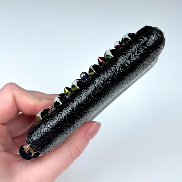 Christian Louboutin Metallic Patent Spikes Panettone Coin Purse Black Mu… - Picture 6 of 7